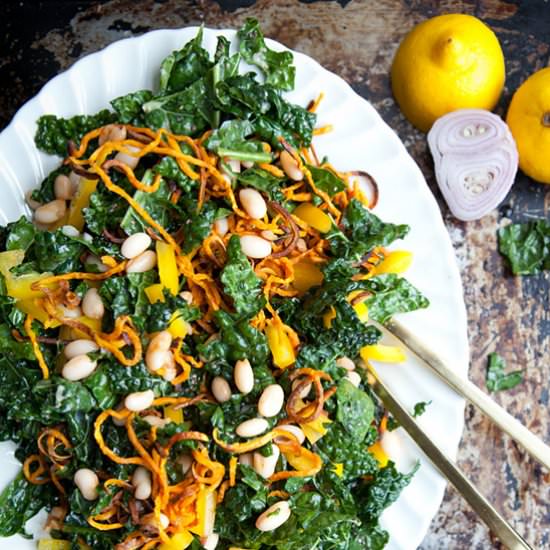 Kale Salad with Lemon Chia Dressing
