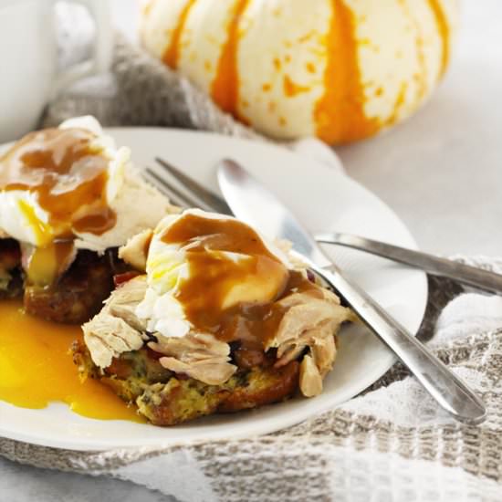Leftover Thanksgiving Eggs Benny