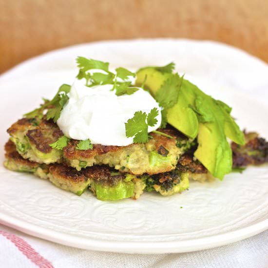 Broccoli Quinoa Feta Fritters