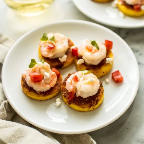 Cheesy Shrimp Polenta Bites