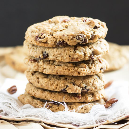 Nutty Oatmeal Raisin Cookies