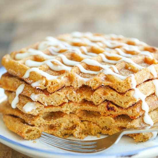Pumpkin Churro Waffles