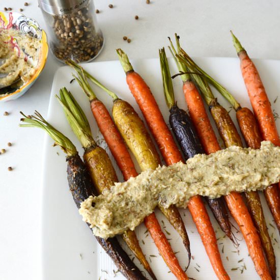 Roasted Carrots with Tahini Sauce