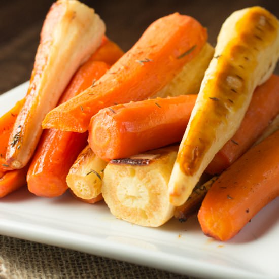 Honey Roasted Carrots and Parsnips