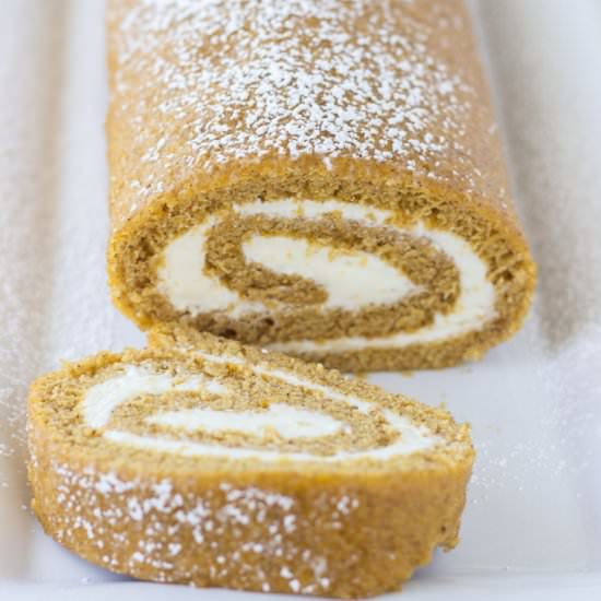 Pumpkin Roll with Ginger Frosting