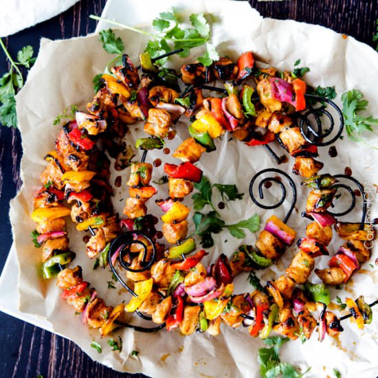 Honey Buffalo Chicken Fajita Kebabs