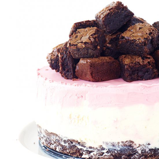 Neapolitan Brownie Ice Cream Cake