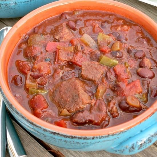 Slow Cooker Beef Black Bean Chili