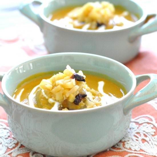 Squash Soup with Cran-Aple Chutney