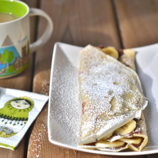 Nutella and Banana Crepes
