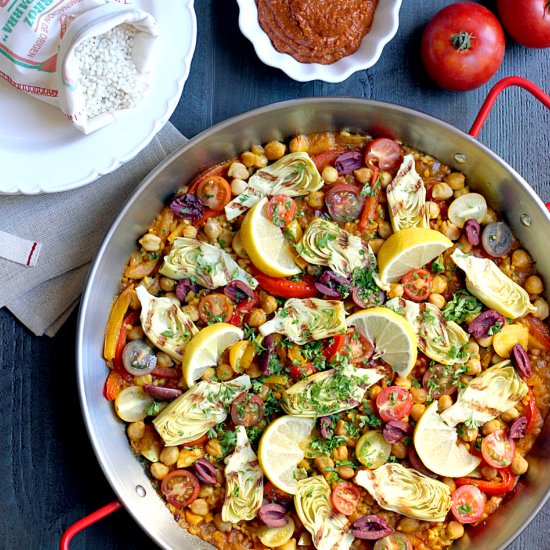 Vegetarian Paella with Romesco