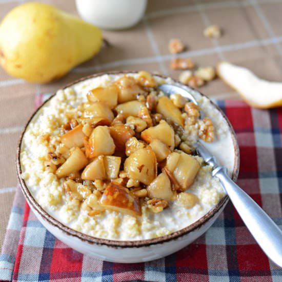 Pears with Bourbon & Millet
