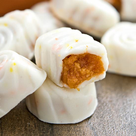 Candy corn pumpkin truffles