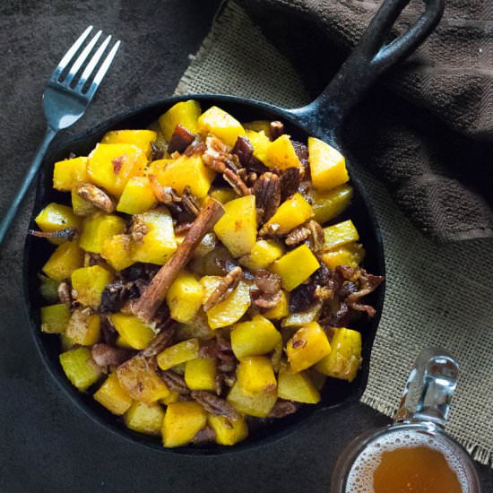Maple and Bacon Roasted Squash