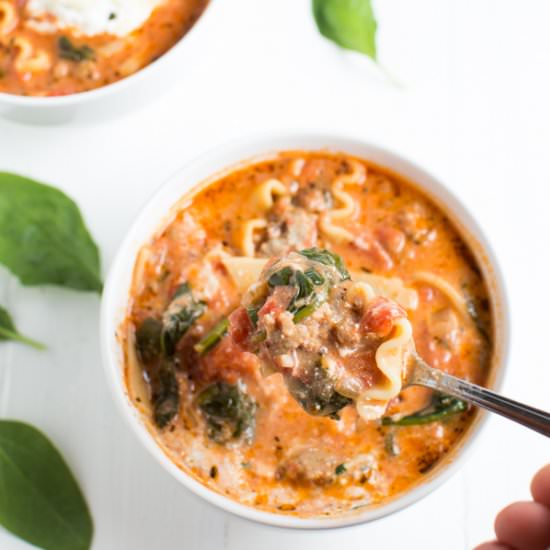 Spinach Lasagna Soup
