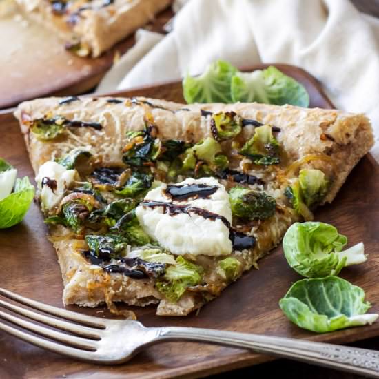 Brussels Sprouts and Ricotta Pizza