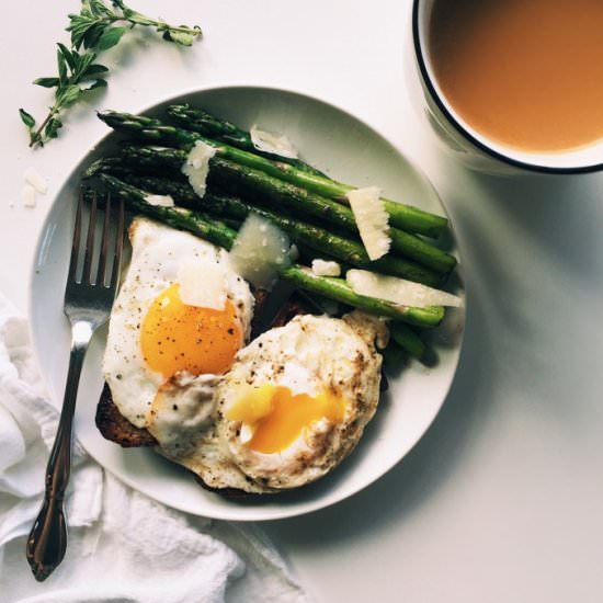 Asparagus and Egg Toast Breakfast