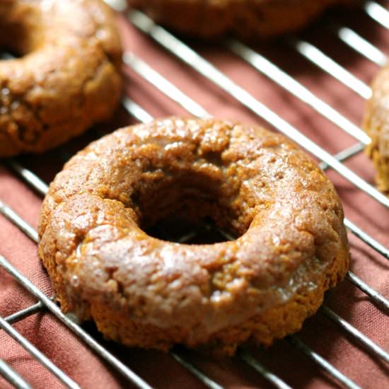 Cinnamon Glazed Pumpkin Doughnuts