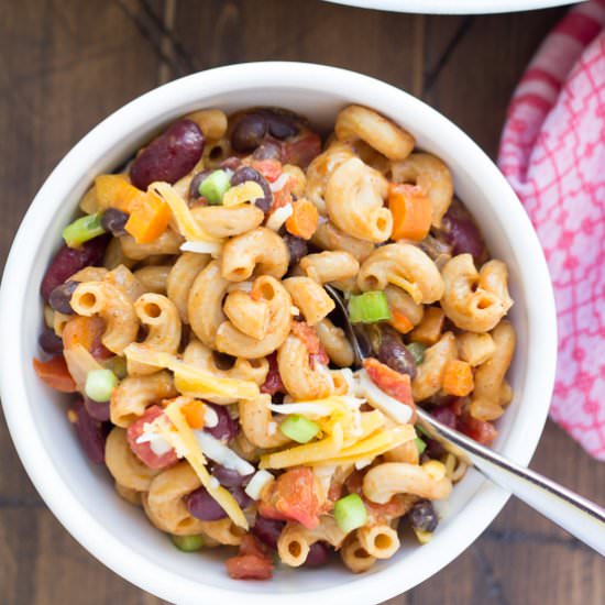 One Pot Vegetarian Chili Mac