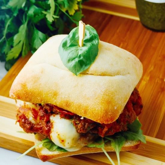 Mozzarella Stuffed Italian Burgers