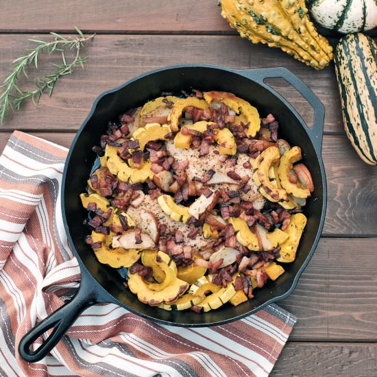 Pear and Squash Chicken Skillet