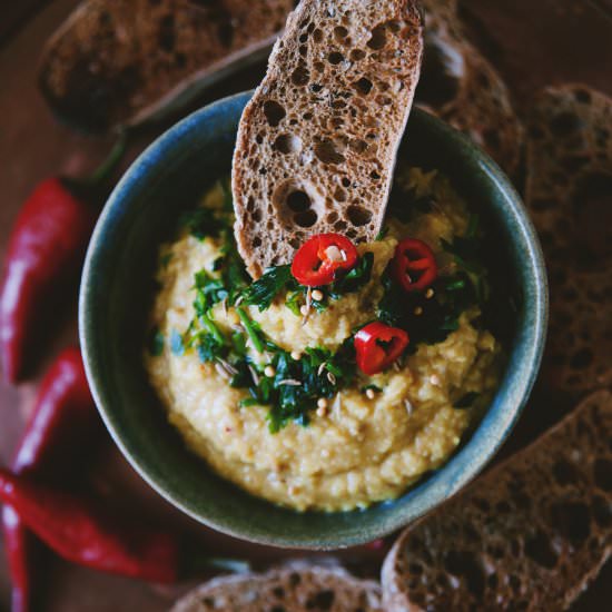 Spicy indian red lentil dip