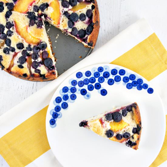 Blueberry Peach Coffee Cake