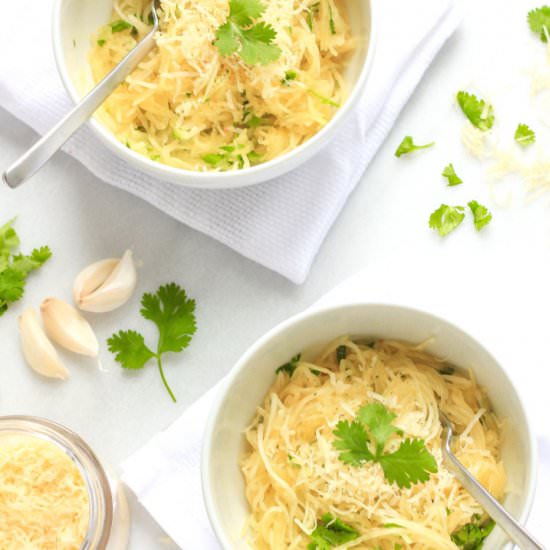 Garlic Cilantro Spaghetti Squash
