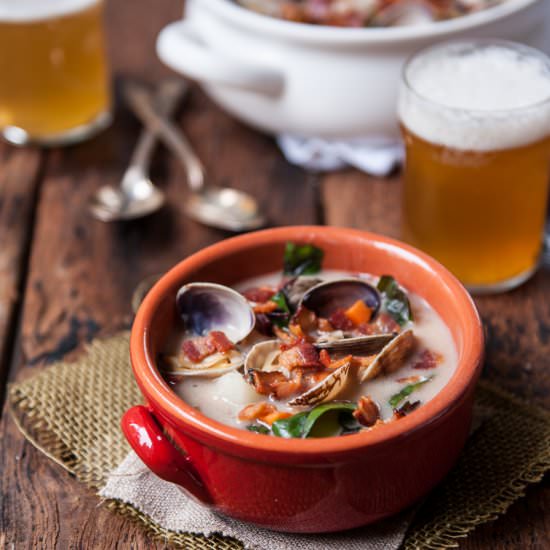 Coconut Beer Steamer Clam Chowder