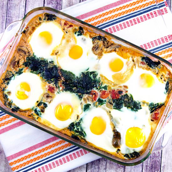 Baked Eggs in Spinach
