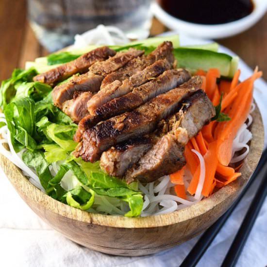 Grilled Lemongrass Pork Noodle Bowl