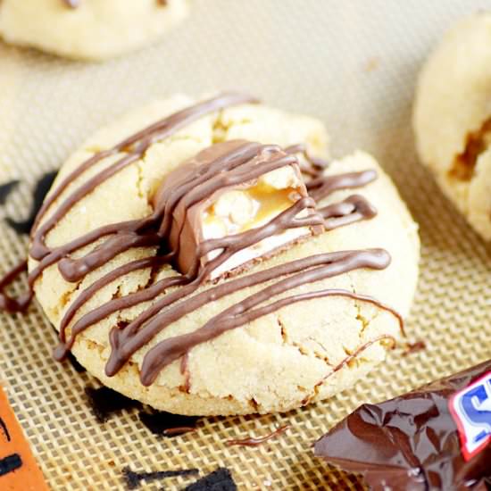 Peanut Butter Snickers Cookies