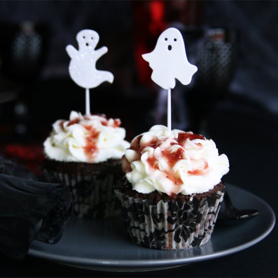 Bloody Halloween Cupcakes