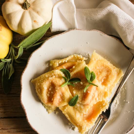 Creamy Squash Filled Ravioli