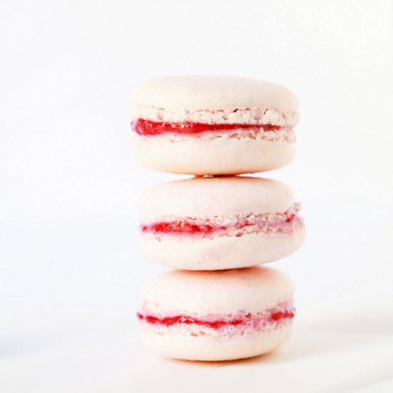 Sparkling Raspberry Macarons