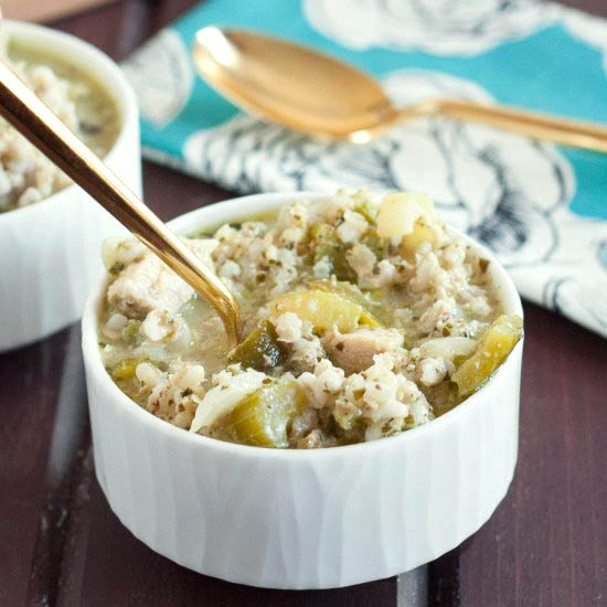 Slow Cooker Chicken Pesto Soup