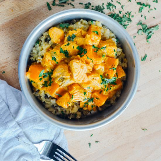 Salmon and Sweet Potato Korma