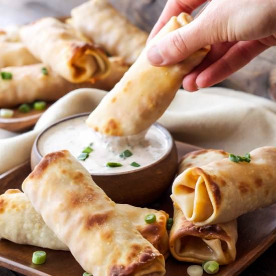 Baked BBQ Chicken Egg Rolls