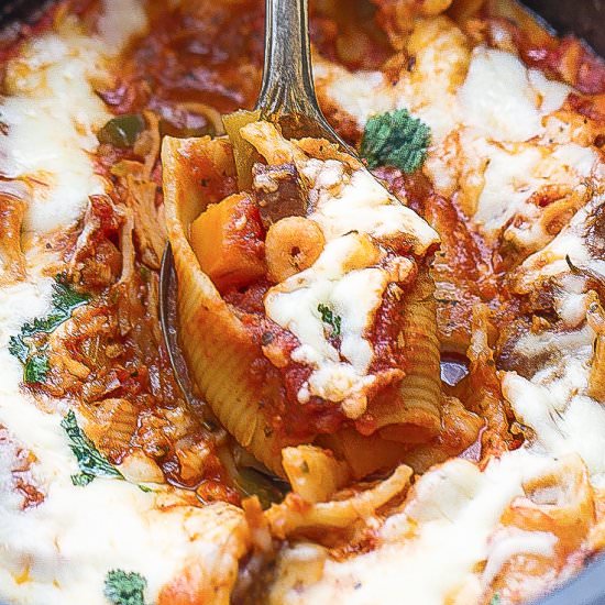 Pumpkin Jambalaya Stuffed Shells