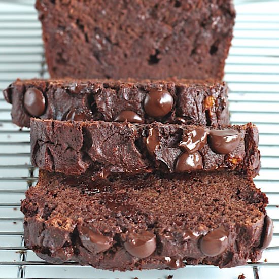Healthy Chocolate Banana Bread