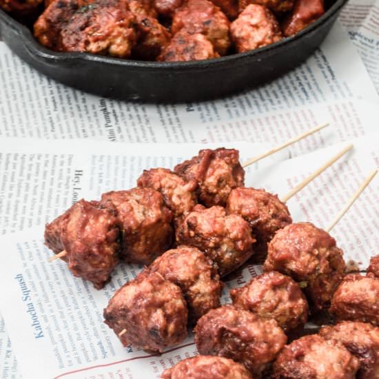 Mini Healthier Italian Meatballs
