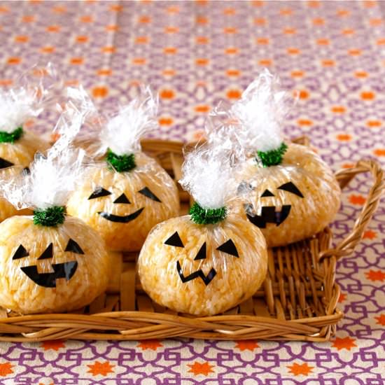 Jack-o’-Lantern Rice Balls