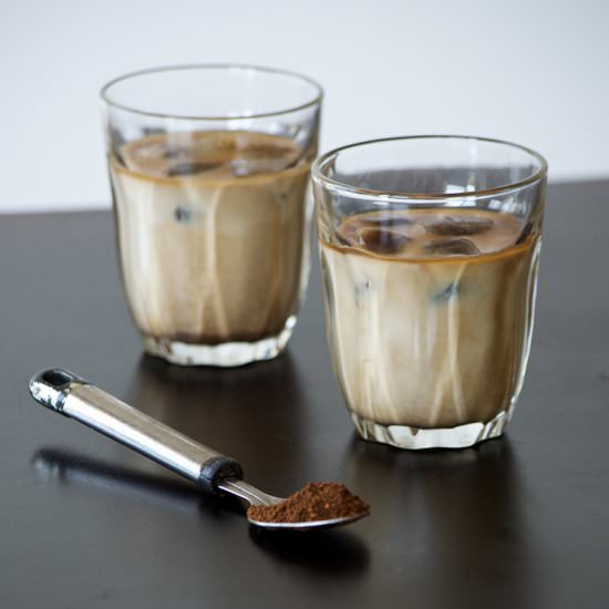 Coffee Ice Cubes and Milk