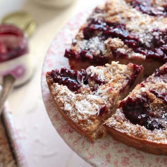 Raspberry Coconut Coffee Cake