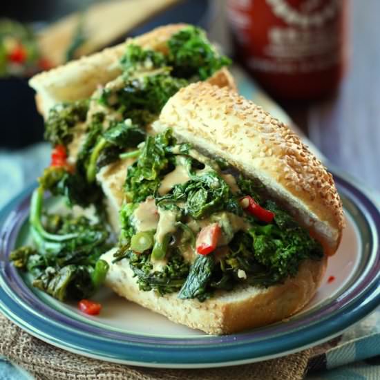 Hot Broccoli Rabe Sandwich