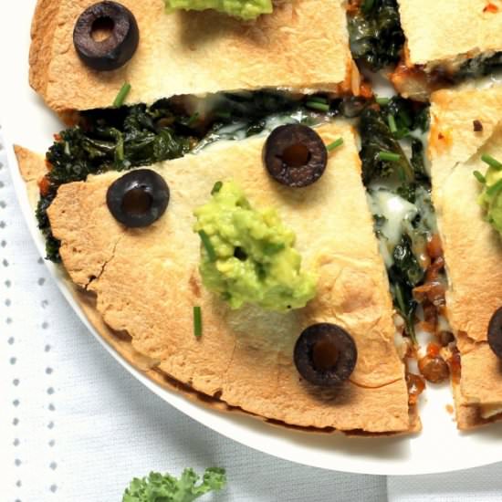 Lentil, Kale & Provolone Quesadilla