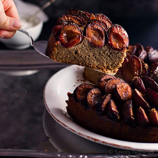 Spiced Plum Cake with Buckwheat