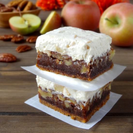 Apple Maple Pecan Cheesecake Bars
