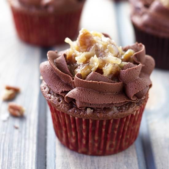 German Chocolate Cupcakes