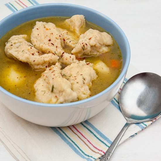Veggie Soup with Egg Dumplings